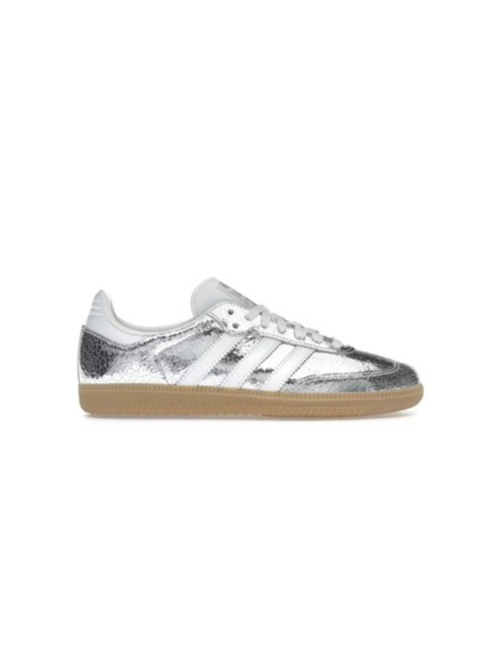 Size 9 Samba Silver Metallic Cracked Leather (Women's)